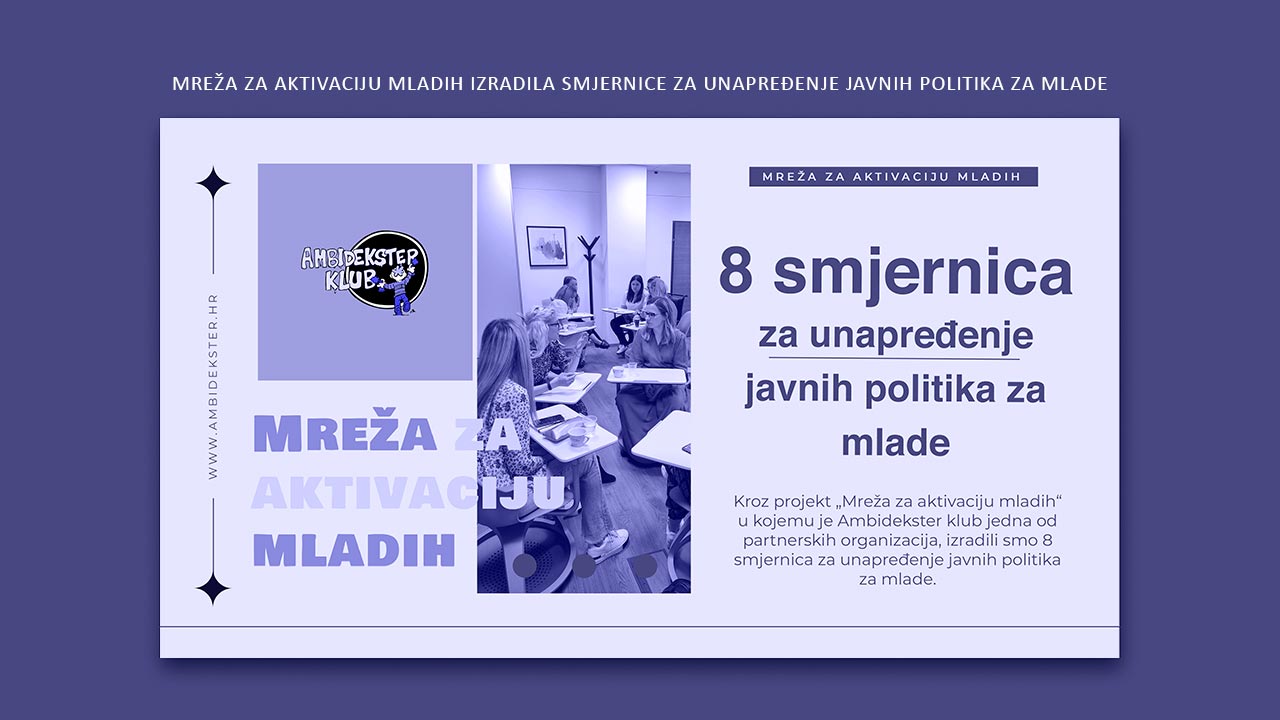 MREŽA ZA AKTIVACIJU MLADIH IZRADILA 8 SMJERNICA