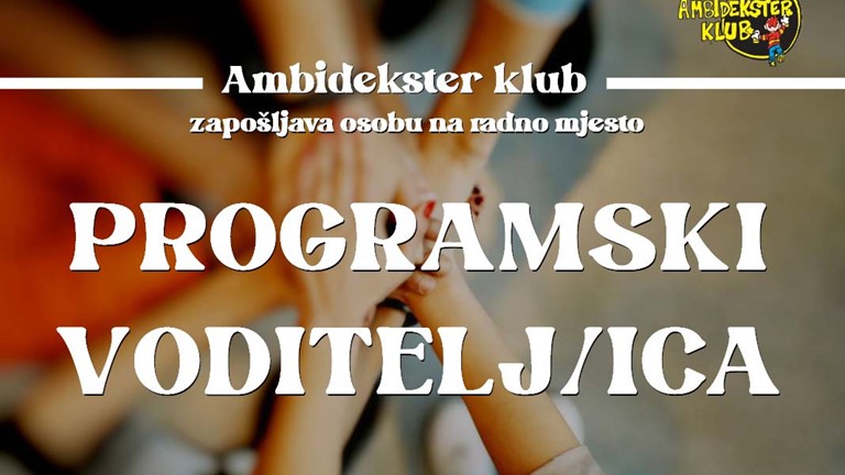 Natječaj za zapošljavanje na radnom mjestu "Programski voditelj/ica"